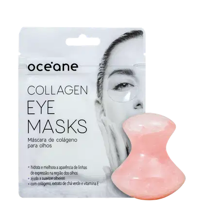 Imagem do produto Kit Océane Rose Quartz Eye Massager + Collagen Eye Masks (2 Produtos)