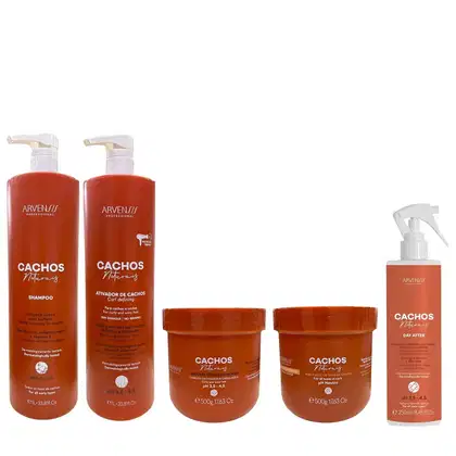 Imagem do produto Kit Arvensis Professional Cachos Naturais - Shampoo 1L + Ativador De Cachos 1L + Máscara 500g + Geleia 500g + Day After 250ml