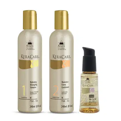 Imagem do produto Kit Avlon KeraCare - Shampoo Hydrating Detangling 240ml + Umecto Creme Condicionador 240ml + Silken Seal 60ml