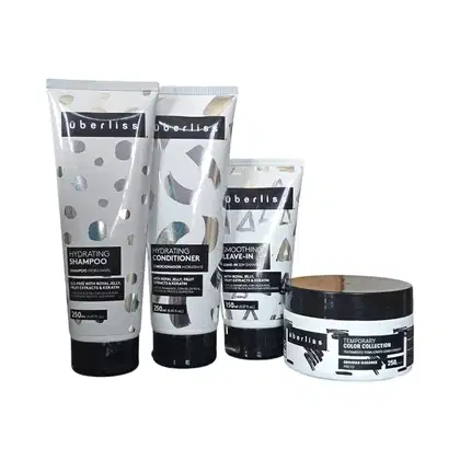 Imagem do produto Kit  Avlon Uberliss Hydrating - Shampoo 250ml + Condicionador 250ml + Smoothing Leave-in 150ml + Máscara Temporary Obsidian Elegance 250g