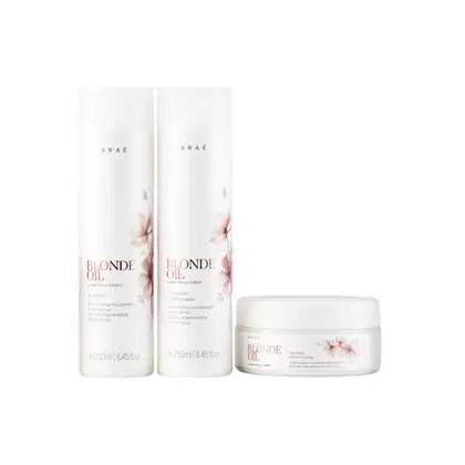 Kit Braé Blonde Oil by Ana Paula Siebert Trio Care, 3 produtos.