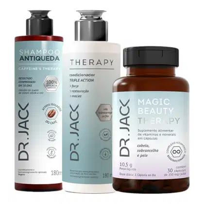 Imagem do produto Kit Dr. Jack Shampoo 180ml + Condicionador 180ml +  Capsulas Magic Beauty 350mg