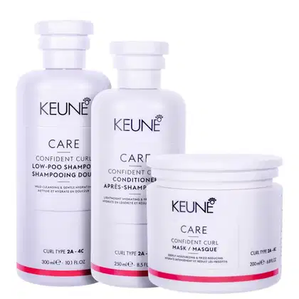 Kit Keune Care Confident Curl Tratamento Trio Basic, 3 produtos.