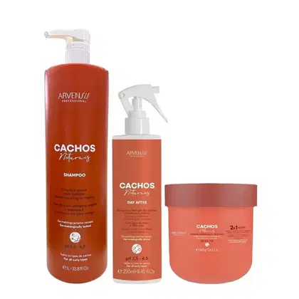 Imagem do produto Kit Arvensis Cachos Naturais - Shampoo 1L +  Máscara 2x1 500g + Day After 250ml