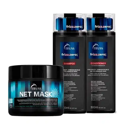 Kit TRUSS Frizz Zero Net Mask Trio, 3 produtos.