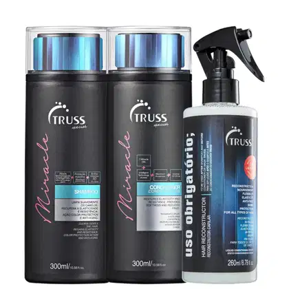Imagem do produto Kit Truss Miracle - Shampoo 300ml + Condicionador  300ml + Uso Obrigatório Spray 260ml