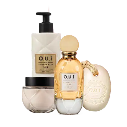 Imagem do produto Conjunto L’Amour-Esse 142 O.U.i Feminino Intense - Eau de Parfum Feminino 75ml + Loção 400ml + Crème Riche 200g + Sabonete em Barra 190g