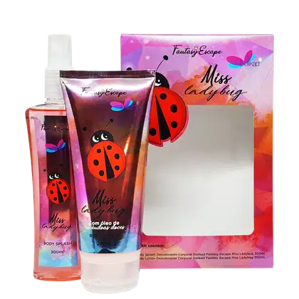 Imagem do produto Conjunto Fantasy Escape Miss Ladybug Delikad Infantil - Body Spray 200ml + Loção Corporal 200ml