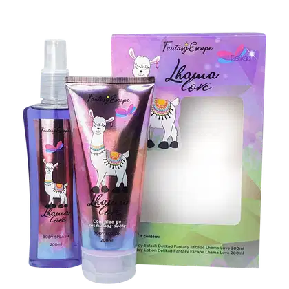 Imagem do produto Conjunto Fantasy Escape Lhama Love Delikad Infantil - Body Spray 200ml + Loção Corporal 200ml