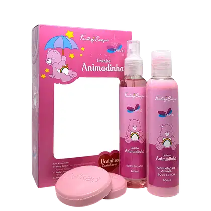 Imagem do produto Conjunto Fantasy Escape Ursinha Animadinha Delikad Infantil - Body Spray 200ml + Loção Corporal 200ml + 2 Sabonetes