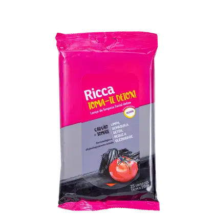 Imagem do produto Ricca Toma-te Detox! Carvão + Tomate - Lenço Demaquilante (25 Unidades)