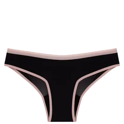 Imagem do produto Pantys Comfy Fluxo Moderado Preta e Rosa - Calcinha Absorvente XXGG
