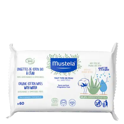 Imagem do produto Mustela Bebê BIO Toalhas de Algodão - Lenços Umedecidos 60un