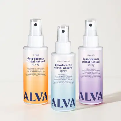 Imagem do produto Kit Cristal Natural Alva: Trio 3 Desodorantes Spray 120ml 12 Horas de Proteção