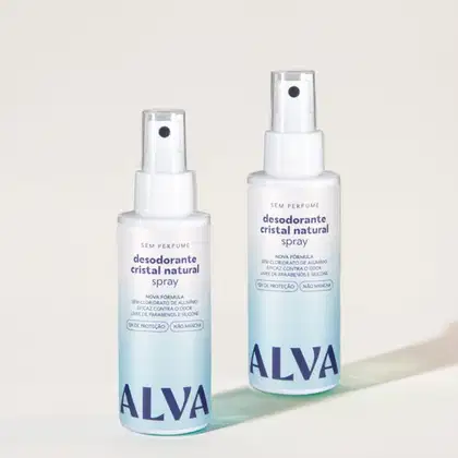 Imagem do produto Kit Cristal Natural Alva: Dupla 2 Desodorantes Spray 120ml 12 Horas de Proteção Sem Perfume