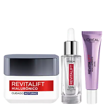 Imagem do produto Kit L'Oréal Paris Revitalift Hialurônico Redutor de Linhas (3 produtos)