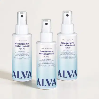 Imagem do produto Kit Cristal Natural Alva: Trio 3 Desodorantes Spray 120ml 12 Horas de Proteção Sem Perfume