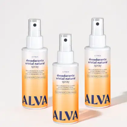 Imagem do produto Kit Cristal Natural Alva: Trio 3 Desodorantes Spray 120ml 12 Horas de Proteção Citrus
