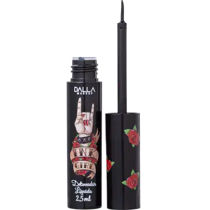 Imagem do produto Dalla Makeup Ink Girl Carbon Black - Delineador Líquido 2,5ml