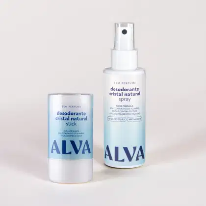 Imagem do produto Kit Transição Cristal Natural Alva: Desodorante Stick 120g e Spray 120ml Sem Perfume