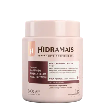 Imagem do produto Hidramais Pimenta Negra Nano Caffein - Creme de Massagem 1kg