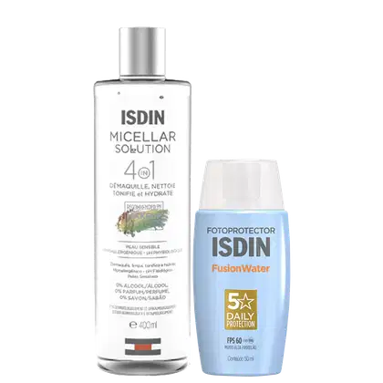 Imagem do produto Kit ISDIN Micellar Solution Fotoprotector Fusion Water (2 Produtos)