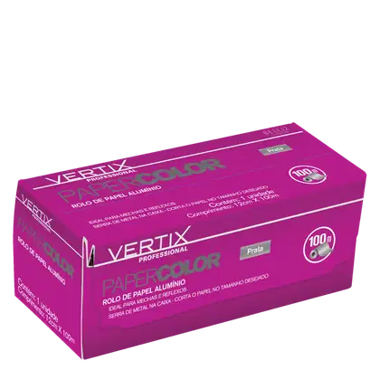 Imagem do produto Vertix Paper Color Prata 100 metros - Rolo de Papel Alumínio para Tintura