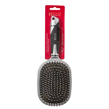 Imagem do produto Belliz Almofadada Preta e Prata - Escova Raquete
