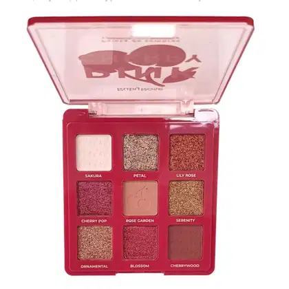 Paleta de Sombras Ruby Rose Pink Cherry com 9 cores com acabamento matte e cintilante, em tons de rosa, dourado e marrom