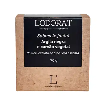 Imagem do produto L'ODORAT Argila Negra e Carvão Vegetal - Sabonete em Barra Facial 70g