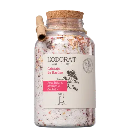 Imagem do produto L'ODORAT Rosa Rubra, Jasmim e Gerânio - Sais de Banho 350g