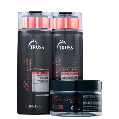 Imagem do produto Combo Mask Miracle Summer: Shampoo 300ml + Condicionador 300ml + Miracle Summer Mask 180g