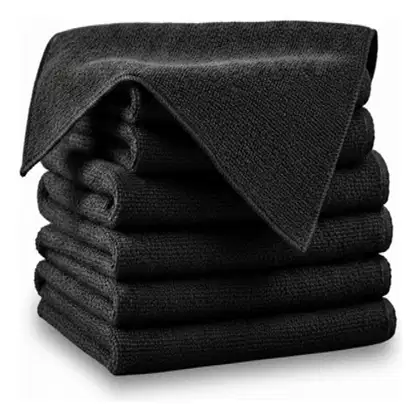 Imagem do produto Kit 10 Flanela Microfibra Multiuso Limpa Vidro Pia 50x35cm - Preto - Preto