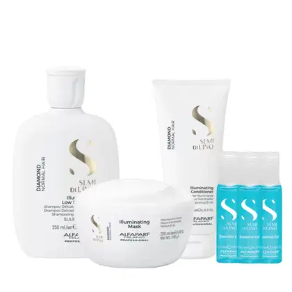 Imagem do produto Kit Alfaparf Diamond Illuminating + 3x Ampolas Semi di Lino