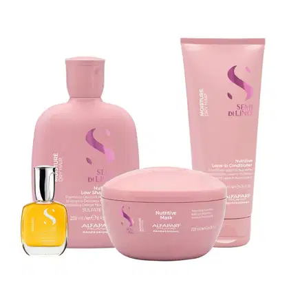 Imagem do produto Kit Alfaparf Moisture Semi di Lino 3 Itens + Cristalli Liquidi 30ml