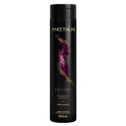 Shampoo reconstrutor Inside, da marca Aneethun.