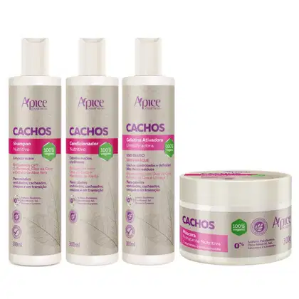 Imagem do produto Kit Apse Cachos Shampoo + Condicionador + Mascara + Gelatina Ativadora Cachos Profissional