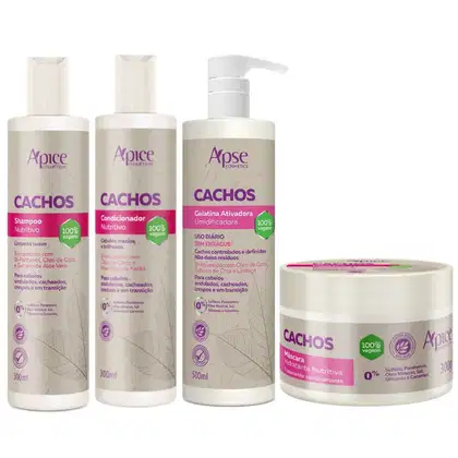 Imagem do produto Kit Apse Cachos Shampoo + Condicionador + Mascara + Gelatina Ativadora Cachos Grande Profissional