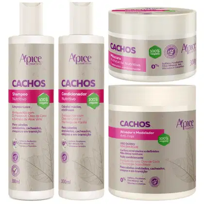 Imagem do produto Kit Apse Cachos Shampoo + Condicionador + Mascara + Ativador Cachos Profissional Completo