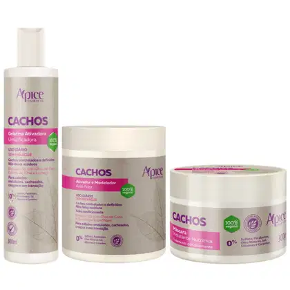 Imagem do produto Kit Apse Cachos Shampoo + Mascara + Ativador Cachos Profissional Completo