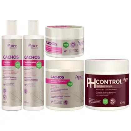 Imagem do produto Kit Apse Cachos Sh + Cond + Mascara + Ativador + PH Control Cachos Profissional Completo Grande