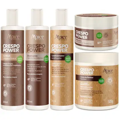 Imagem do produto Kit Completo Apse Crespo Power 5 Produtos Com Co Wash Cabelo Profissional Tratamento Vegano	