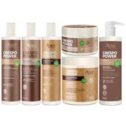 Imagem do produto Kit Apse Crespo Power 6 Produtos Completo Tratamento Profissional Vegano Cabelo Com Co Wash
