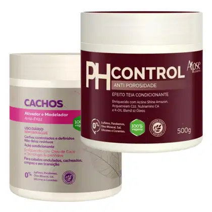 Imagem do produto Kit Apse Cachos Anti Porosidade Creme Pentear Ativador De Cachos + Mascara Ph Control 500g