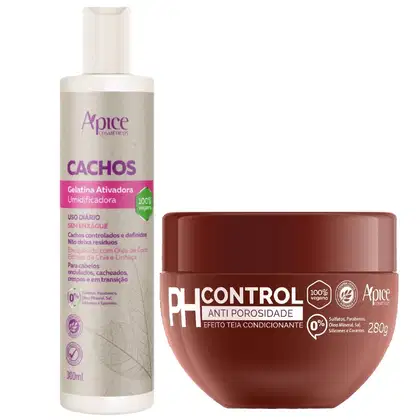 Imagem do produto Kit Apse Cachos Anti Porosidade Gelatina Ativadora De Cachos + Mascara Ph Control 300g