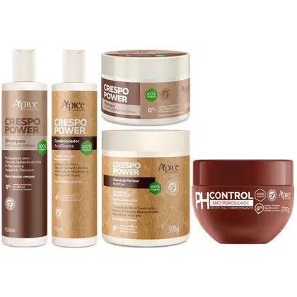 Imagem do produto Kit Crespo Power Apse Anti Porosidade Capilar 5 Produtos Completo Com Mascara Ph Control 300g	
