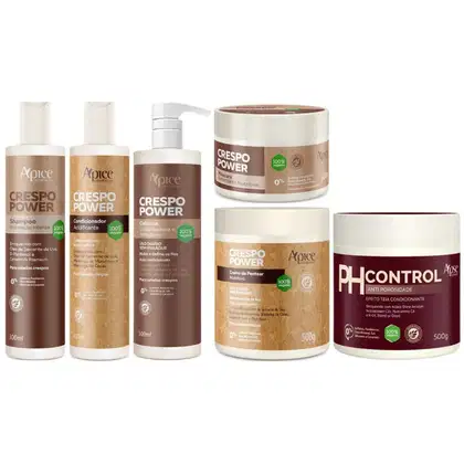 Imagem do produto Kit Apse Crespo Power Anti Porosidade Tratamento Capilar Completo 6 Produtos Ph Control Grande	
