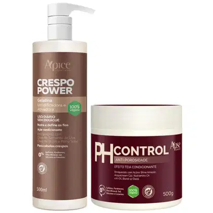 Imagem do produto Kit Crespo Power Apse Gelatina Ativadora + Ph Control 500g Anti Porosidade Tratamento Capilar	
