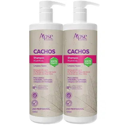 Imagem do produto Kit Apse Cachos Shampoo e Condicionador Nutritivo Limpeza Suave Hidratação Profissional Grande 1l
