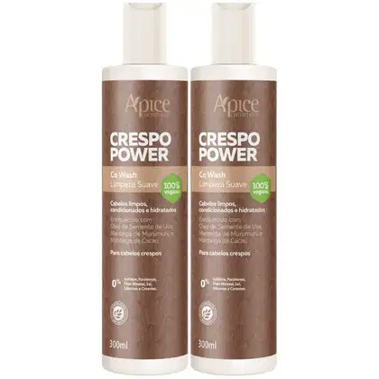Imagem do produto Kit 2 Co Wash Apice Crespo Power Limpeza Condicionante Vegano Uso Diario Profissional Cabelo 300ml	